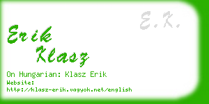 erik klasz business card